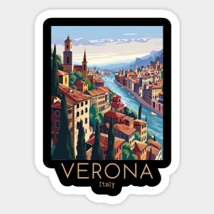 A Vintage Travel Illustration of Verona - Italy Sticker